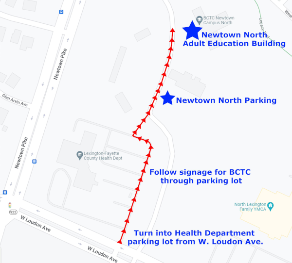 Graphic of temporary entrance to Newtown Campus North