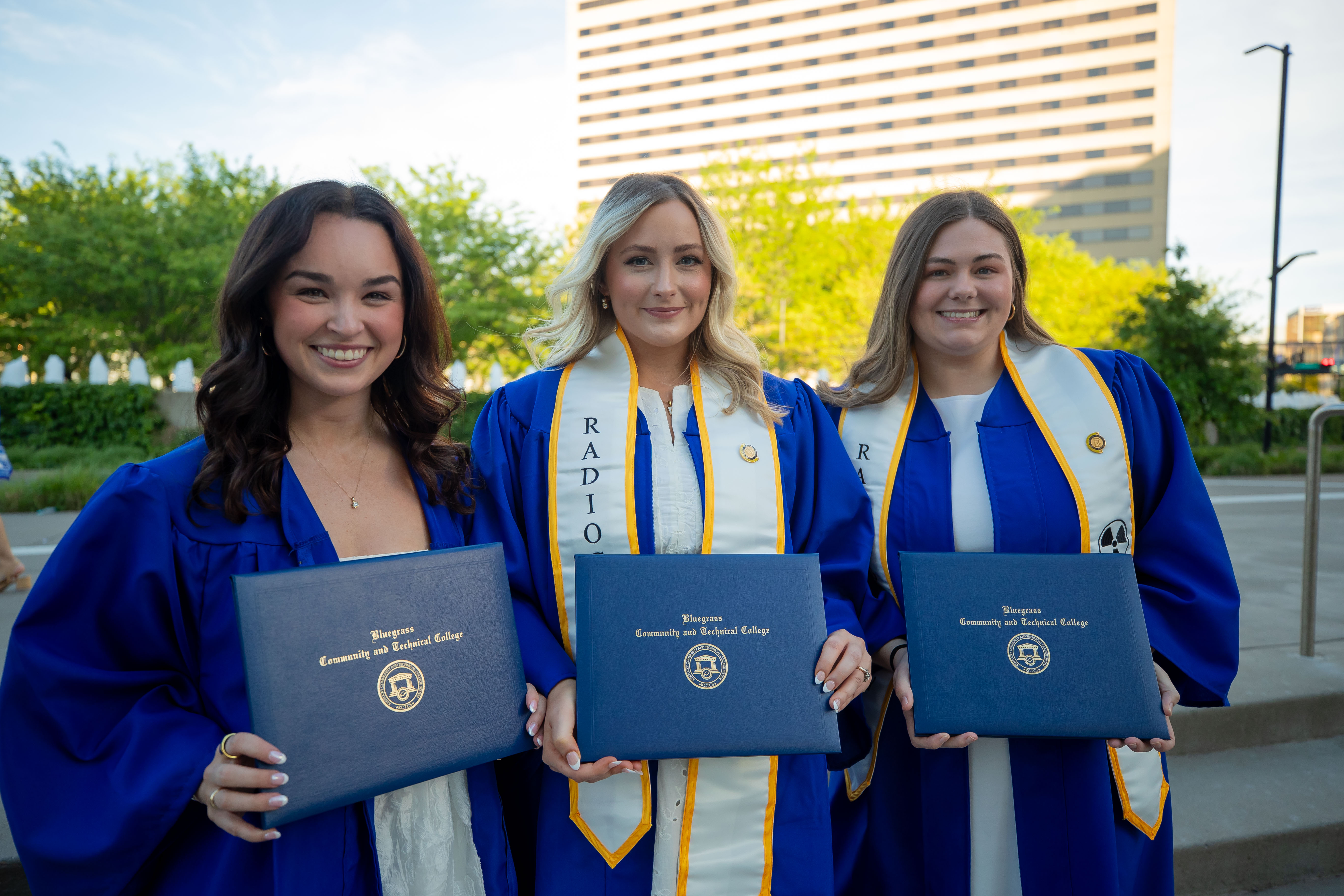 a trio of radiography graduates 