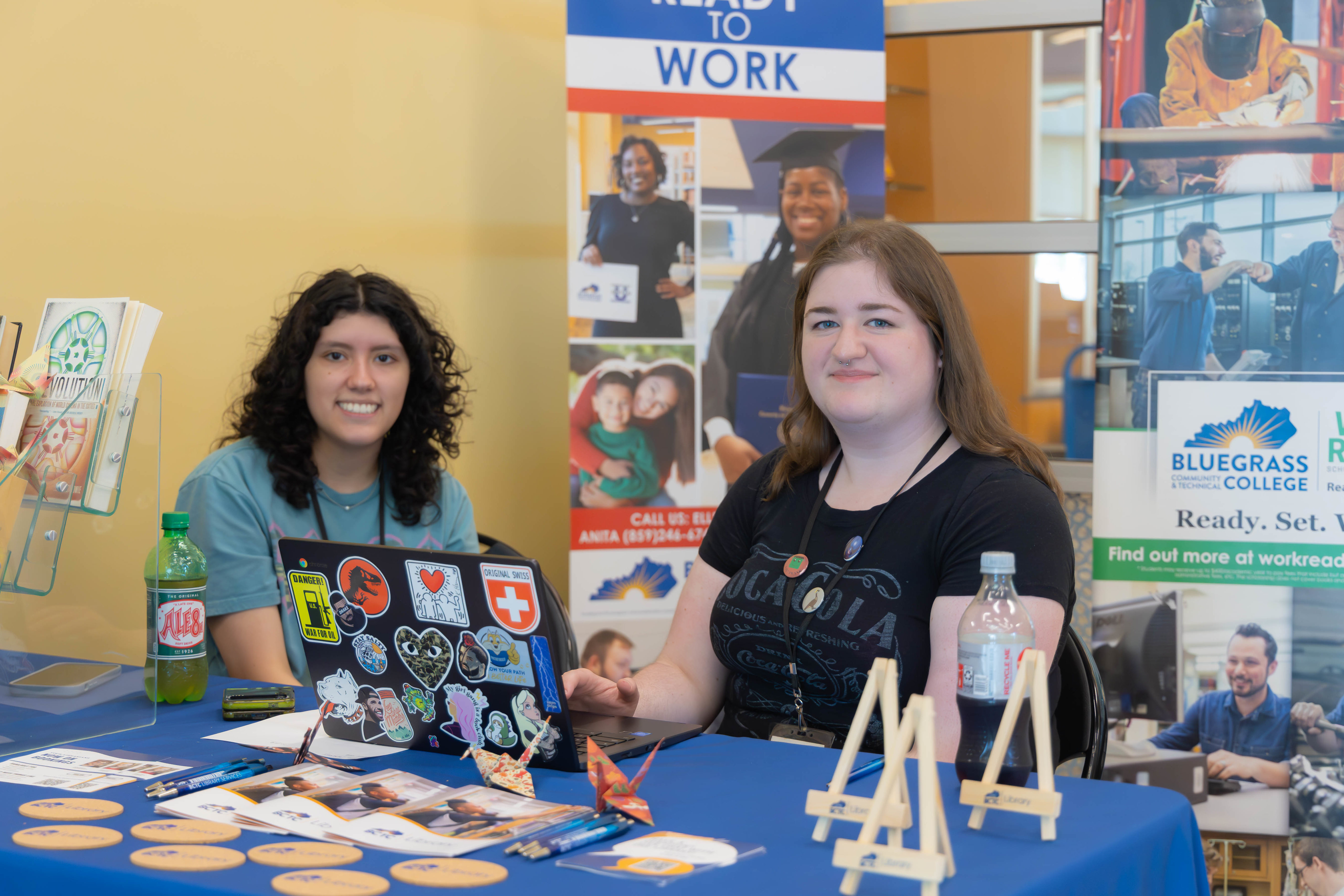 students at a tabling event