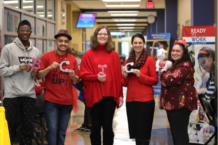 Photo of Christina Robinson, second from the right, with a group of BCTC students