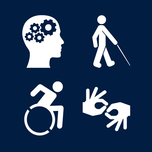 graphic showing different disabilities