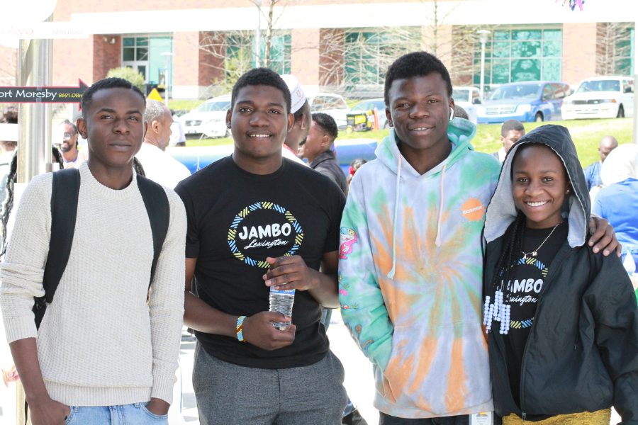 group of african students at global learning festival