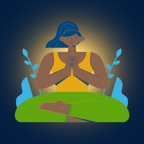 a person sitting while meditating