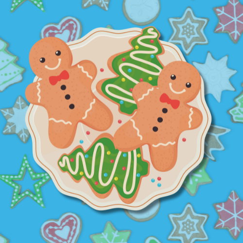 a plate of holiday cookies