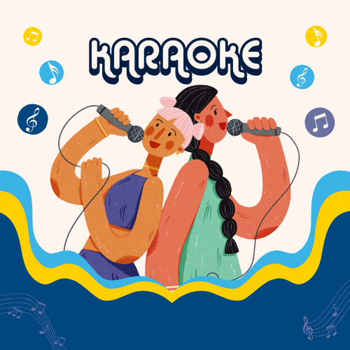 two people singing karaoke