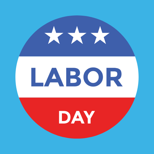 graphic that says labor day