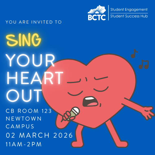 graphic with a cartoon heart singing into a microphone