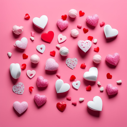 pink and white hearts