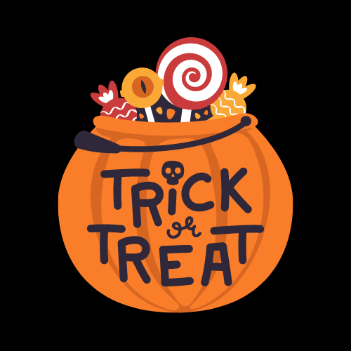 candy basket that says trick or treat