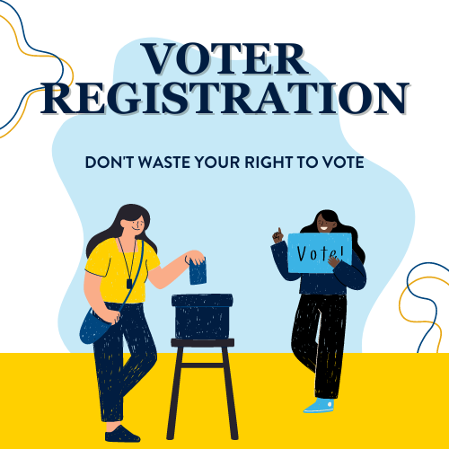 a graphic of two people dropping a vote in a ballot box
