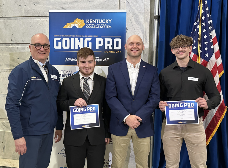 dr feeney with students and employer at going pro day