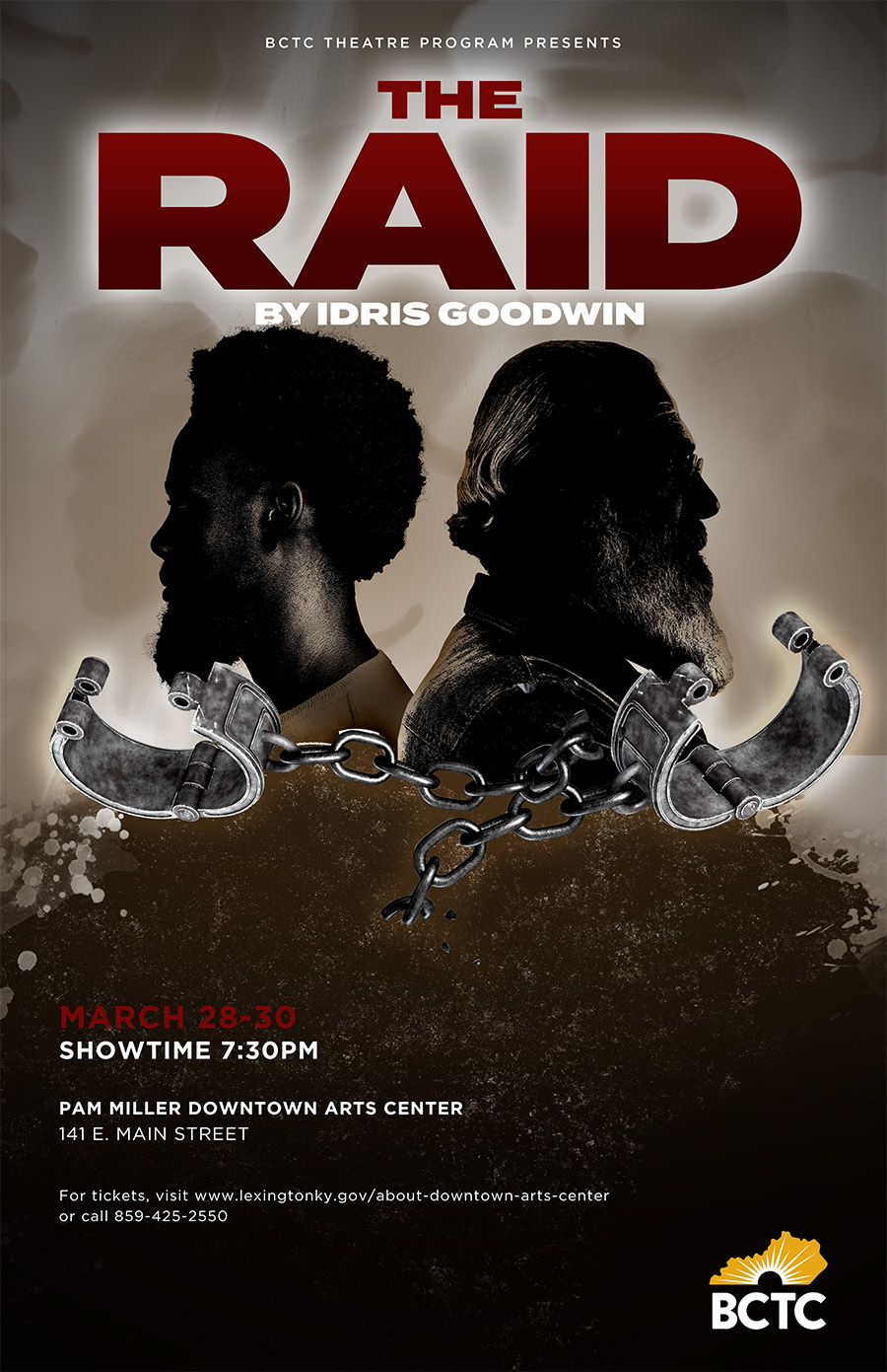 poster for "The Raid" by Idris Goodwin, showing March 28-30, 2024