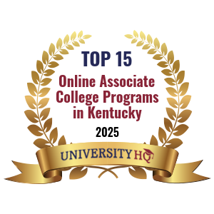 top 15 online associate college programs in kentucky for 2025 graphic