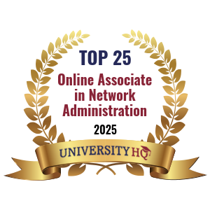 top 25 online associate in network administration for 2025 graphic