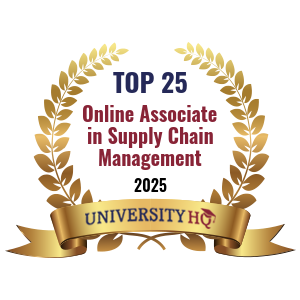 top 25 online associate in supply chain management for 2025 graphic