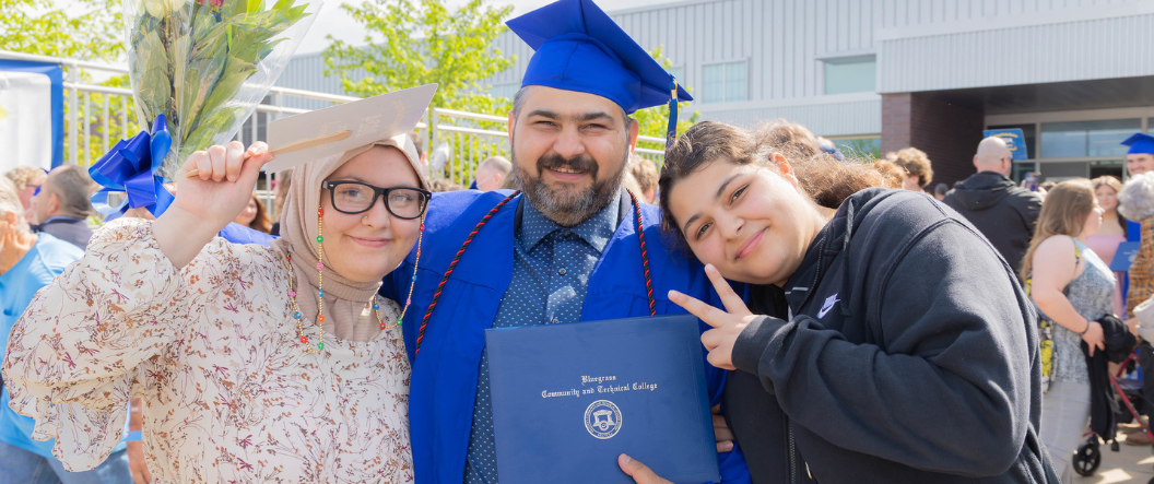 a family at graduation