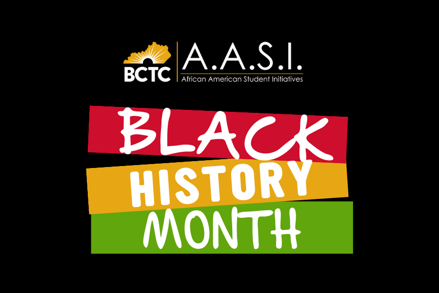 graphic of the bctc aasi logo with text that says black history month