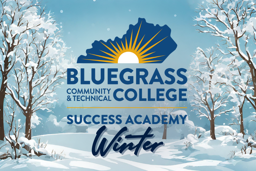 snowy scene with success academy logo