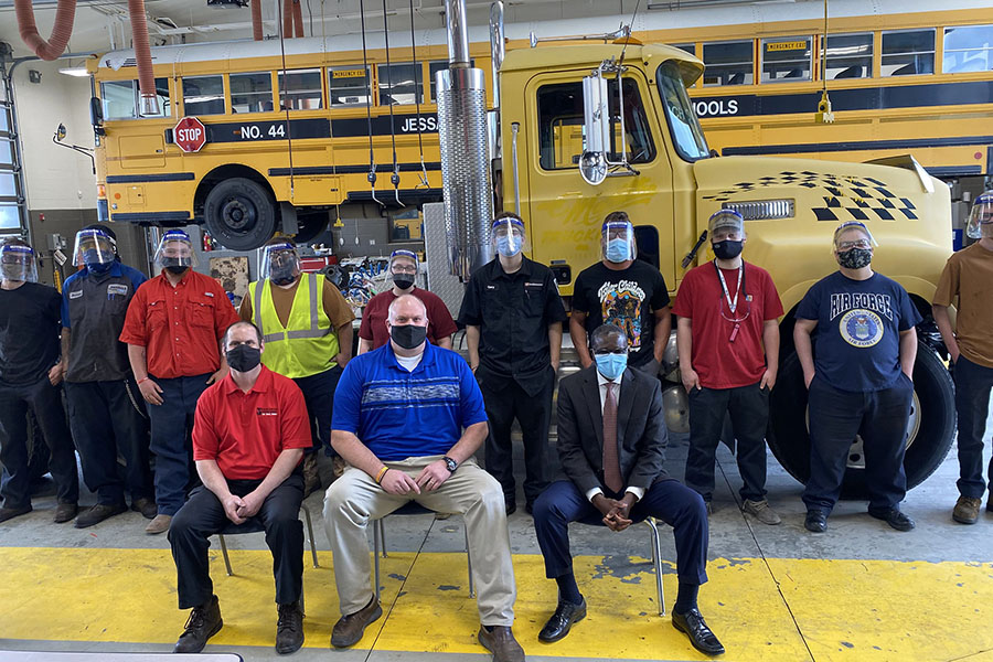 BCTC Diesel Technology May 2020 graduates with Billy Simpson, Jim Dotson, and Dr. Akakpo sitting in front