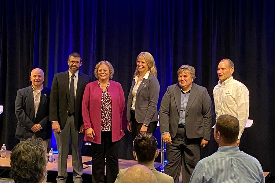 George Stafford, Billy Parker, Lynn Godsey, Susan Elkington, Sandy Nott, and Mark Boire at Toyota presentation