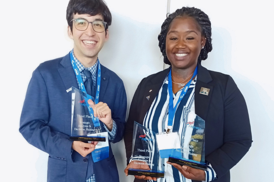 BCTC Phi Beta Lambda members holding awards