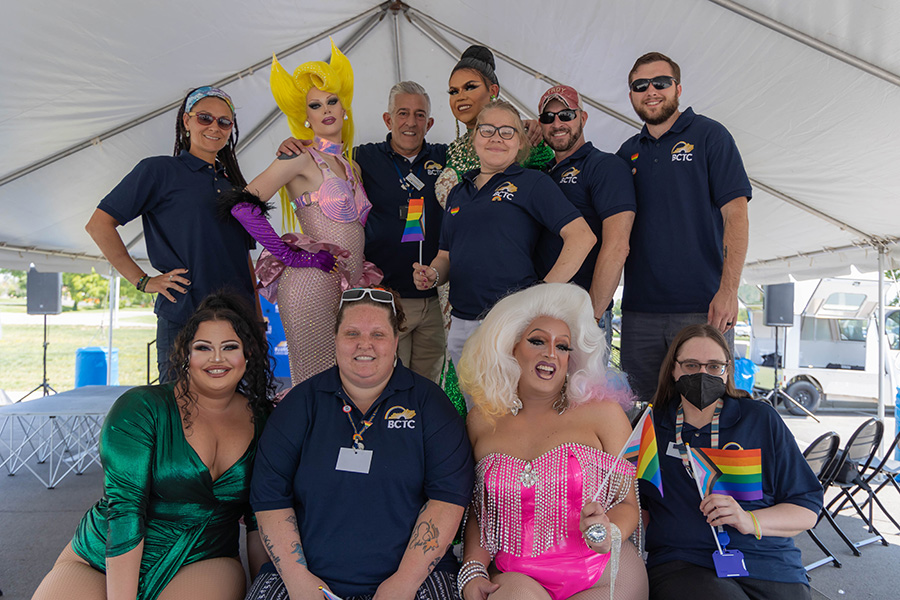 drag queens and BCTC employees in group photo