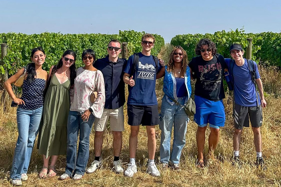 Hudson in Portugal with group of students