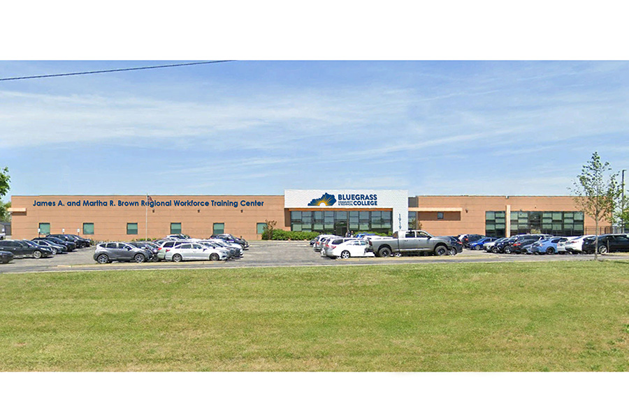 front of the New Regional Workforce Training Center in Winchester