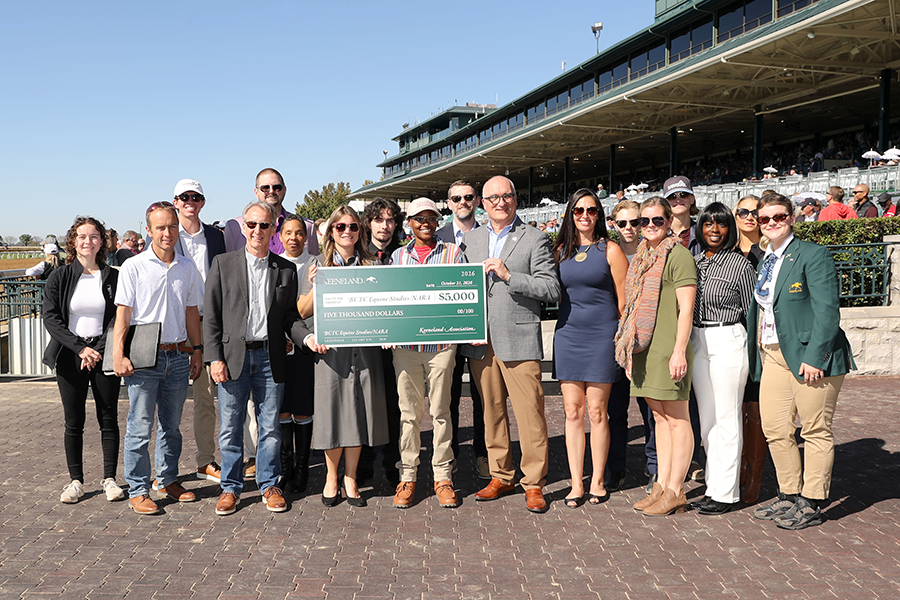 BCTC Staff presented a check at Keeneland Race Course