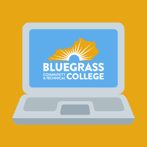 laptop graphic with BCTC logo on blue background